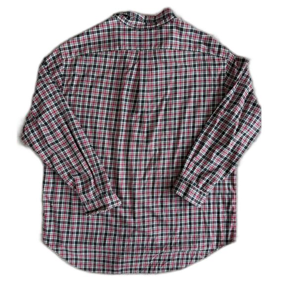 Ralph Lauren 4XLT Big Tall Plaid Button Down Shirt Red Navy Green Cream Plaid - Picture 4 of 6